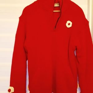 Handmade 100% wool made in Nepal- 11/11 Remeberance Day tribute Poppy detail